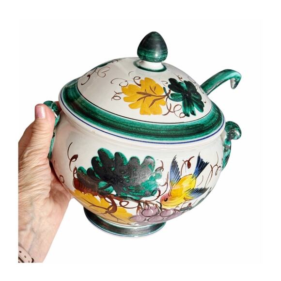Fratelli Fanciullacci Italy Hand Painted Soup Tureen Ladle and Lid - Picture 7 of 10